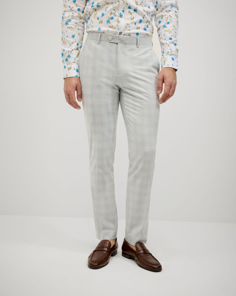 Prince of Wales Check Tailored Pant, Grey Check, hi-res